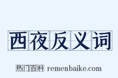 西夜反义词是什么意思的图片